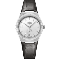 34毫米, 精钢表壳 搭配 皮表带