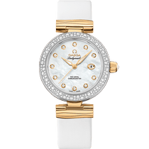 碟飞<span class="nowrap">系列</span> 34毫米, 精钢-黄色18 k金表壳 搭配 皮表带 - 42527342055003