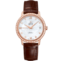 碟飞<span class="nowrap">系列</span> 32.7毫米, 红色k金表壳 搭配 皮表带 - 42458332055001