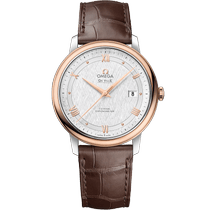 碟飞<span class="nowrap">系列</span> 39.5毫米, 精钢-红金表壳 搭配 皮表带 - 42423402002002