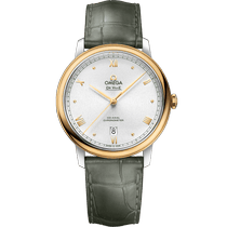 碟飞<span class="nowrap">系列</span> 39.5毫米, 精钢-黄色18 k金表壳 搭配 皮表带 - 42423402002004