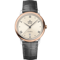 碟飞<span class="nowrap">系列</span> 39.5毫米, 精钢-红金表壳 搭配 皮表带 - 42423402009001