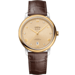 碟飞<span class="nowrap">系列</span> 39.5毫米, 精钢-黄色18 k金表壳 搭配 皮表带 - 42423402058002