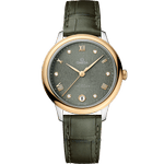 碟飞<span class="nowrap">系列</span> 34毫米, 精钢-黄色18 k金表壳 搭配 皮表带 - 43423342060001