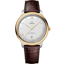 碟飞<span class="nowrap">系列</span> 40毫米, 精钢-黄色18 k金表壳 搭配 皮表带 - 43423402002002