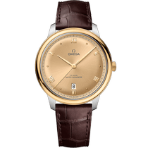 碟飞<span class="nowrap">系列</span> 40毫米, 精钢-黄色18 k金表壳 搭配 皮表带 - 43423402008001