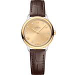 碟飞<span class="nowrap">系列</span> 27.5毫米, 精钢-黄色18 k金表壳 搭配 皮表带 - 43423286058001