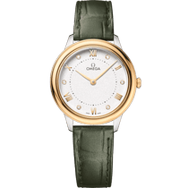 碟飞<span class="nowrap">系列</span> 30毫米, 精钢-黄色18 k金表壳 搭配 皮表带 - 43423306052002