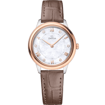 碟飞系列 典雅<span class="nowrap">腕表</span> 30毫米, 精钢-Sedna&trade; 18k金表壳 搭配 皮表带 - 43423306055001