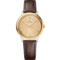 碟飞系列 典雅<span class="nowrap">腕表</span> 30毫米, 精钢-黄色18 k金表壳 搭配 皮表带 - 43423306058001