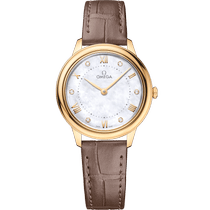 碟飞<span class="nowrap">系列</span> 30毫米, 黄色18 k金表壳 搭配 皮表带 - 43453306055002