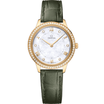 碟飞系列 典雅<span class="nowrap">腕表</span> 30毫米, 黄色18 k金表壳 搭配 皮表带 - 43458306055002