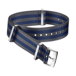 NATO<span class="nowrap">表带</span> - 尼龙, 灰色和蓝色相间的5道条纹 - 031CWZ007884w