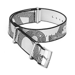 NATO<span class="nowrap">表带</span> - 尼龙, 黑色和白色 - 031Z019141W