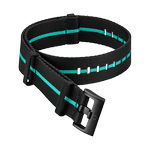 NATO<span class="nowrap">表带</span> - 尼龙, 绿松石色和黑色 - 031Z019989W