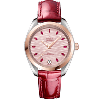 海马系列 AQUA TERRA 150米<span class="nowrap">腕表</span> 34毫米, 精钢-Sedna™ 18k金表壳 搭配 皮表带 - 22023342060001