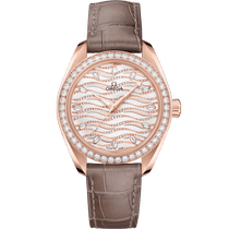 海马系列 AQUA TERRA 150米<span class="nowrap">腕表</span> 34毫米, Sedna™ 18k金表壳 搭配 皮表带 - 22058342099006