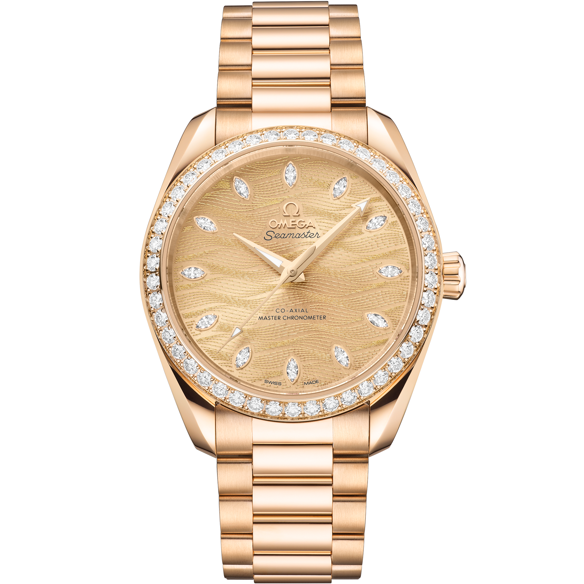 海马系列 AQUA TERRA 150米腕表 38毫米, Moonshine 18k金表壳 搭配 Moonshine 18k金表链 - 220.55.38.20.99.002 - 影像 1