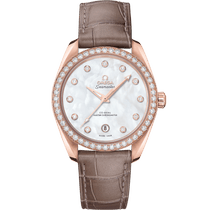 海马系列 AQUA TERRA 150米<span class="nowrap">腕表</span> 38毫米, Sedna™ 18k金表壳 搭配 皮表带 - 22058382055001