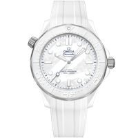 海马系列 300米潜<span class="nowrap">水表</span> 43.5毫米, 白色陶瓷表壳-钛金属表壳 搭配 橡胶表带 - 52292442004001