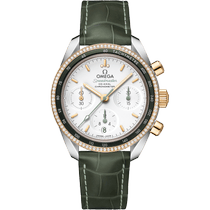 超霸<span class="nowrap">系列</span> 38毫米, 精钢-黄色18 k金表壳 搭配 皮表带 - 32428385002001