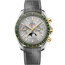 超霸<span class="nowrap">系列</span> 44.25毫米, 精钢-黄色18 k金表壳 搭配 皮表带 - 30423445206001