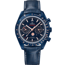 超霸<span class="nowrap">系列</span> 44.25毫米, 蓝色陶瓷 搭配 皮表带 - 30493445203002