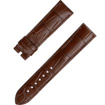 两件式<span class="nowrap">表带</span> - 棕色鳄鱼皮表带，搭配针扣 - 032CUZ010217W