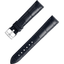 两件式<span class="nowrap">表带</span> - 深蓝色鳄鱼皮表带，搭配针扣 - 032CUZ010226W