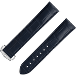 两件式<span class="nowrap">表带</span> - 深蓝色鳄鱼皮表带，搭配折叠表扣 - 032CUZ007465W