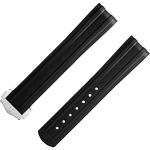 两件式<span class="nowrap">表带</span> - 黑色橡胶表带，搭配折叠表扣，适用于海马系列300米潜水表 - 032CVZ015752W