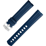 两件式<span class="nowrap">表带</span> - 蓝色橡胶表带，搭配针扣，适用于海马系列300米潜水表 - 032CVZ010127W