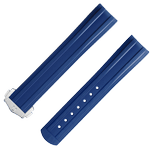 两件式<span class="nowrap">表带</span> - 蓝色橡胶表带，搭配折叠表扣，适用于海马系列300米潜水表 - 032Z019019W