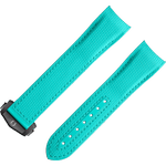 两件式<span class="nowrap">表带</span> - 绿松石色橡胶表带，搭配折叠表扣，适用于海马系列海洋宇宙600米腕表 - 032Z018938W