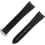 两件式<span class="nowrap">表带</span> - 黑色橡胶表带，搭配折叠表扣，适用于超霸系列月球表 - 032Z017245W