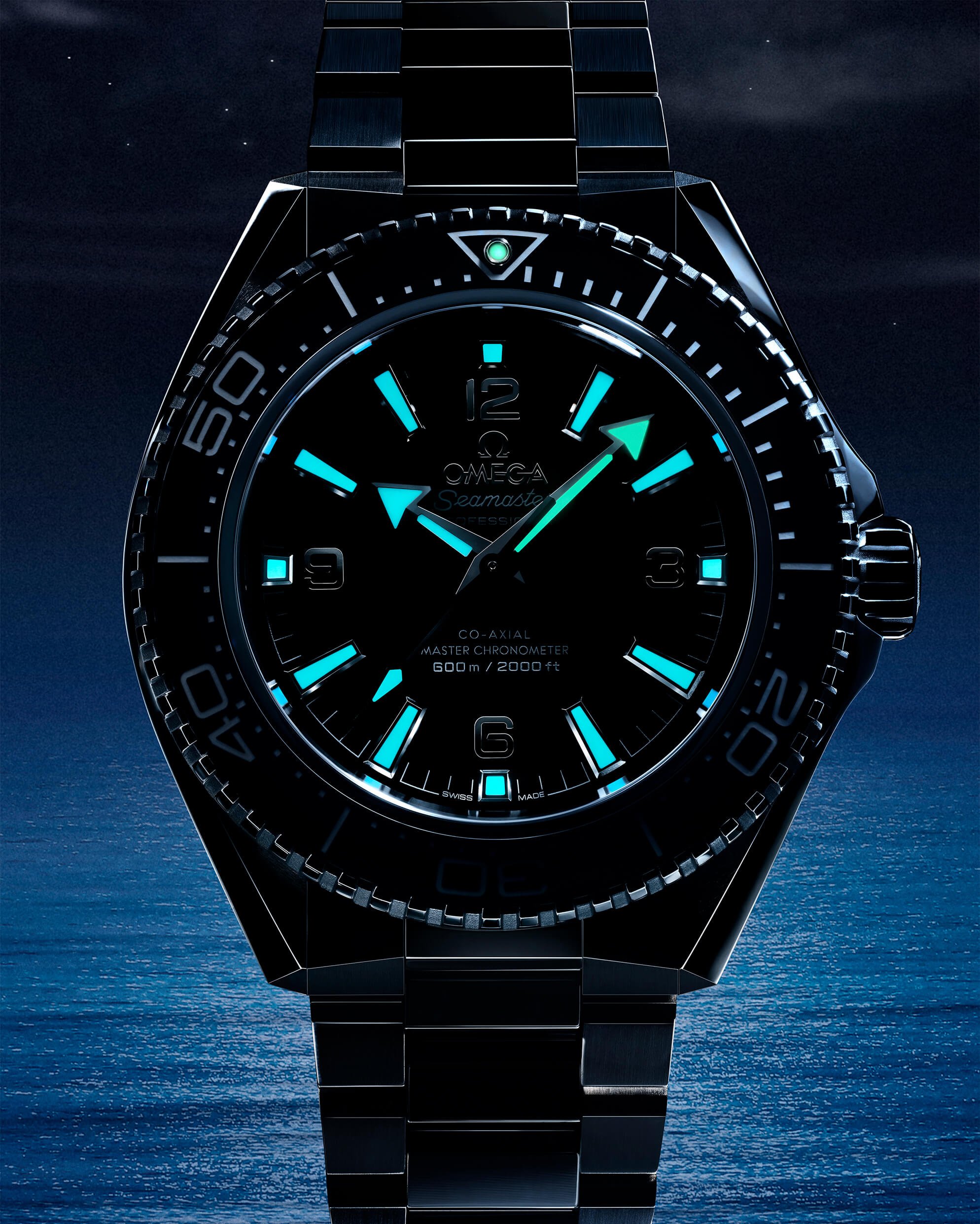 海洋宇宙腕表表盘填充Super-LumiNova夜光涂层